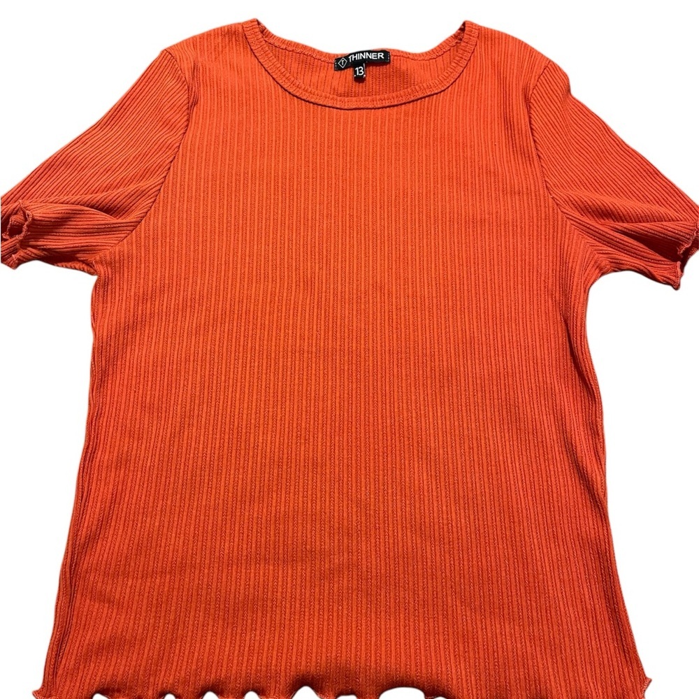 Mexican Brand Thinner Orange Ruffle End Top